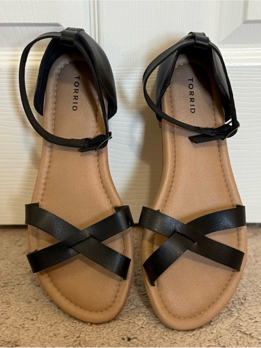 Torrid Black Wide Width Ankle Strap Sandals 9W Worn Once